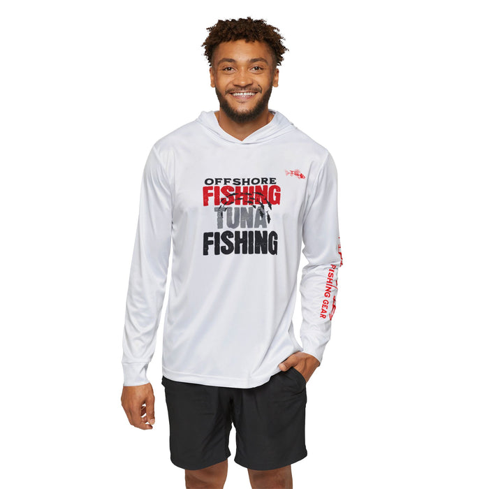 Offshore Tuna Fishing Unisex Performance Hoodie, 100% Polyester, Moisture-Wicking Activewear