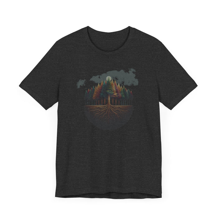 Nighttime Beauty Forest Tee | Soft Cotton Unisex Shirt Great Gift Outdoor Enthusiast Men Gift Women Gift Forest Tshirt