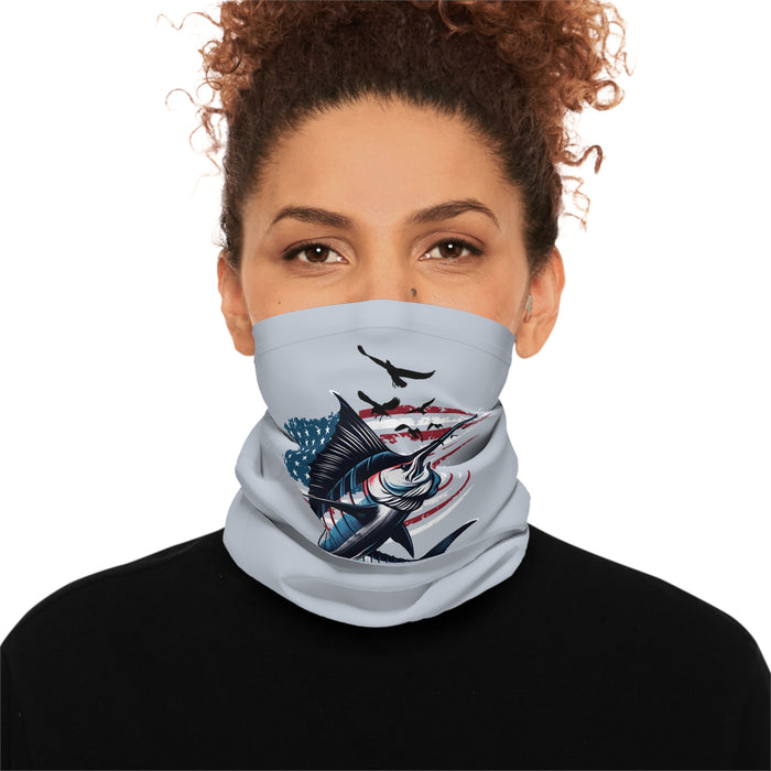 USA Sport Fishing Lightweight Neck Gaiter, 100% Moisture-Wicking Polyester Microfiber (GREY)