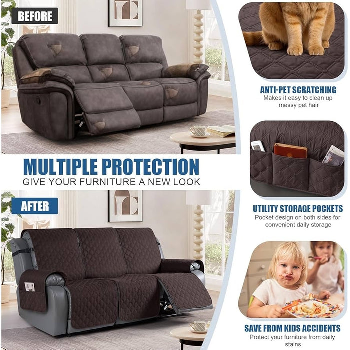 TAOCOCO Waterproof Recliner Couch Cover: 3-Seat Sofa Protector Durable & Stylish