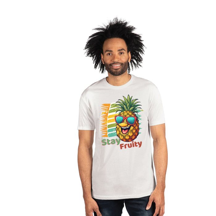Stay Fruity Pineapple Fun Graphic Short Sleeve Pullover Crewneck Tshirt