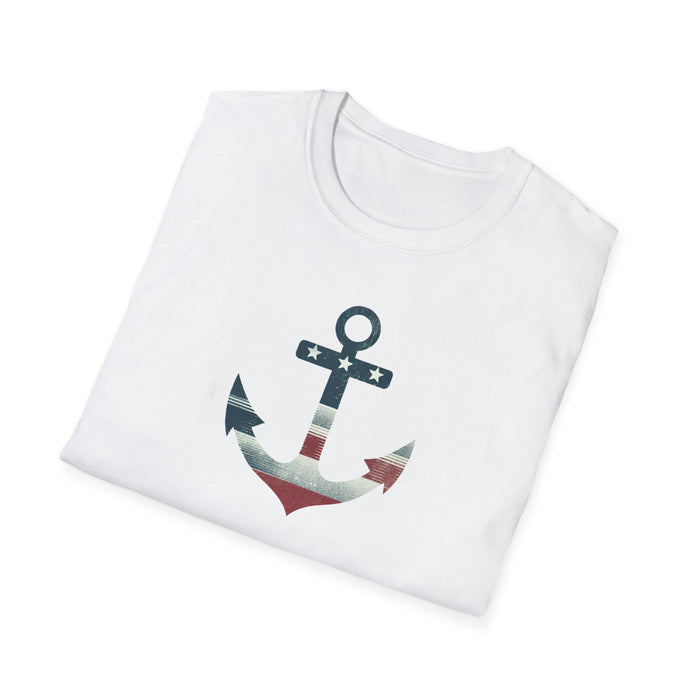 Patriotic Tee Stylish Nautical Seaside Anchor Tee | Unisex Soft-Style Comfort Shirt Great Gift, Husband Gift, Boyfriend Gift, Boat shirt