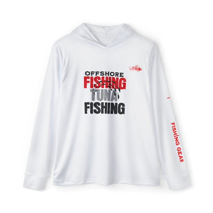 Offshore Tuna Fishing Unisex Performance Hoodie, 100% Polyester, Moisture-Wicking Activewear