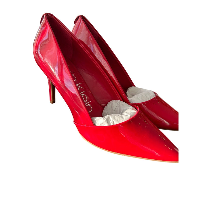 Calvin Klein Women's Red Patent Leather Stiletto Pumps Size 9