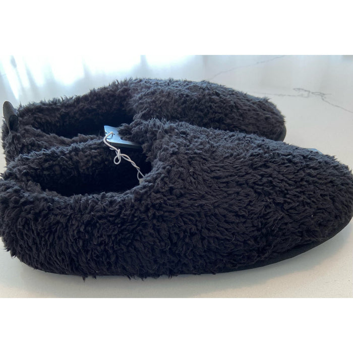 "Sonoma Black Fuzzy Slippers - Comfort Cushion - Women's Size Medium (7-8)"