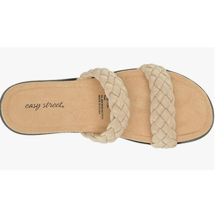 Easy Street Women's Susi Slide Sandal, Cream Woven, 9