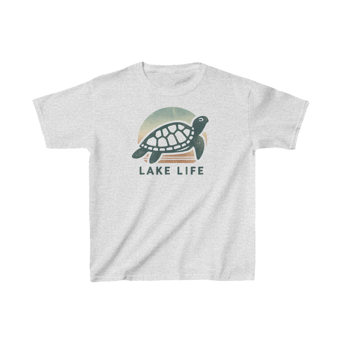 Lake Life Turtle Kids Heavy Cotton Tee - Durable & Comfy Shirt Camping, Hiking, Outdoor Adventures, Toddler, Boy Gift, Girl Gift