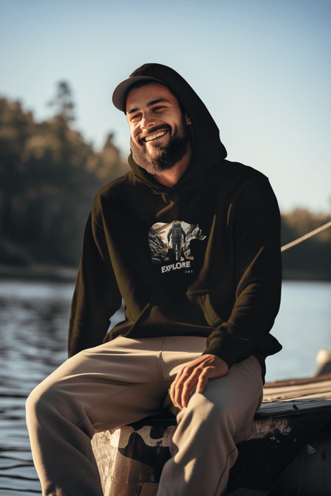 Great Explorer Bear Hoodie  Cozy Outdoor Adventure Sweatshirt for Nature Lovers