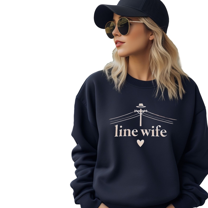 Lineman & Linewife Graphic Crewneck Sweatshirt Lineman's Wife Sweatshirt Life of Lineman Sweatshirt Line Wife Sweatshirt