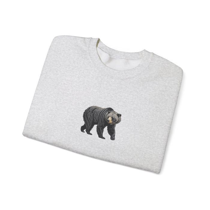 Black Bear Crew Neck Sweatshirt  Cozy Wildlife-Inspired Casual Adventure Pullover