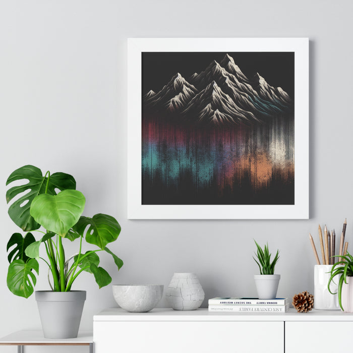 Colorful Mountain Framed Vertical Poster Premium Quality Black Frame Great Gift, Outdoor Enthusiast, Husband Gift, Teacher Gift, Wife Gift