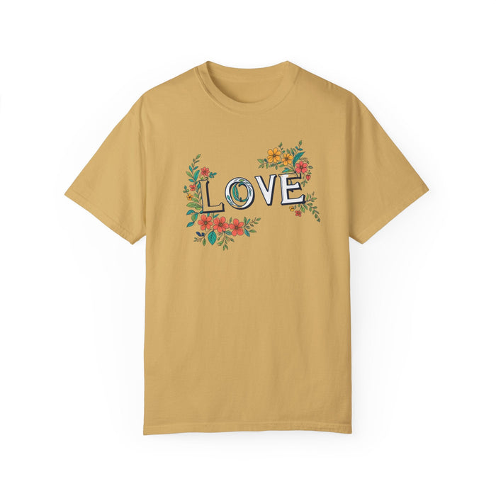 Floral Love in Vibrant Blooms Unisex Garment-Dyed T-shirt