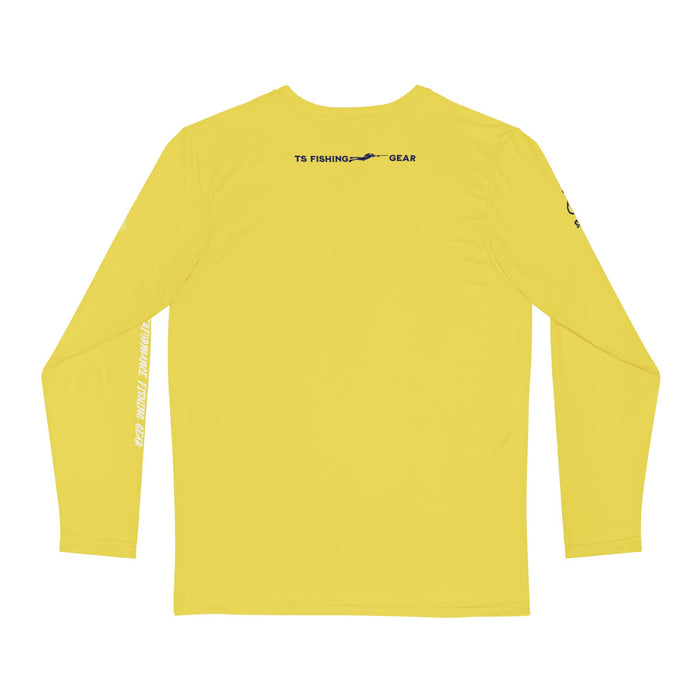 Yellowfin Tuna Fishing Long Sleeve Shirt, Unisex 100% Polyester Performance Gear (YELLOW)