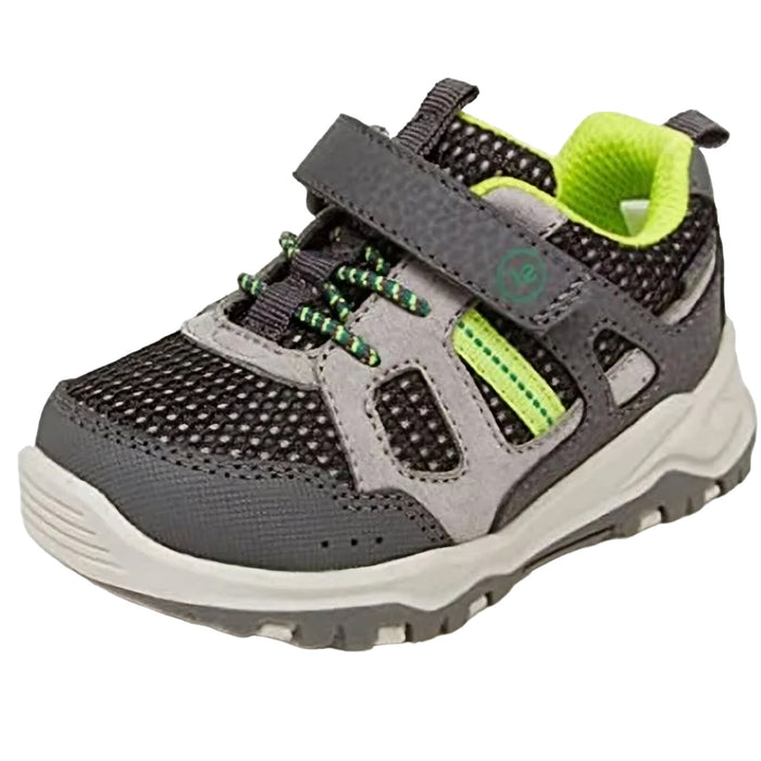 Stride Rite Toddler 360 Unisex Sneakers, Size 12, Gray/Lime Green - $45 MSRP"