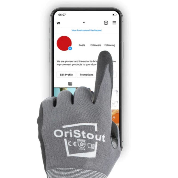 Oristout Nitrile Coated Safety Workwear Gloves * 4 Pairs, Small H158