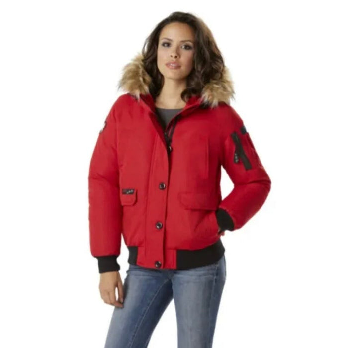 Canada Weather Gear Red Bomber Jacket - Women's Size L, Stylish and Warm