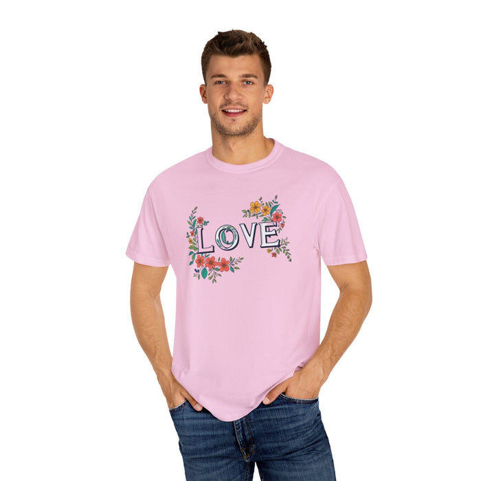 Floral Love in Vibrant Blooms Unisex Garment-Dyed T-shirt