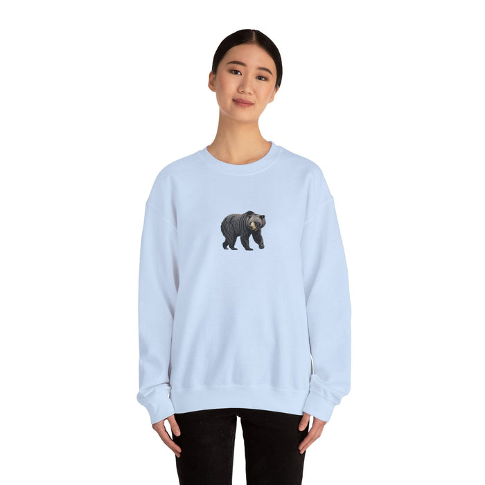 Black Bear Crew Neck Sweatshirt  Cozy Wildlife-Inspired Casual Adventure Pullover