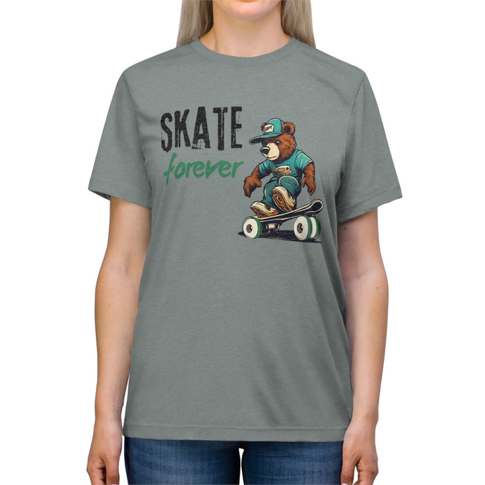 Skate Forever Bear Skateboarder  Unisex Casual & Fun Premium T-Shirt