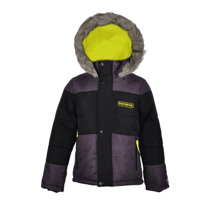 Skechers Baby Toddler Boy Faux Fur Hooded Winter Jacket Coat, Size 2T K38