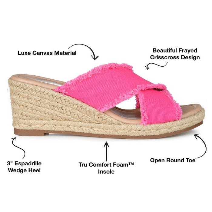 Journee Collection Women's Shanni Tru Comfort Wedge Heel Espadrille Sandals SZ 8