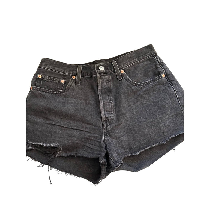 Levi’s 501 Cutoff Distressed Shorts Black SZ 28 * Wom1120