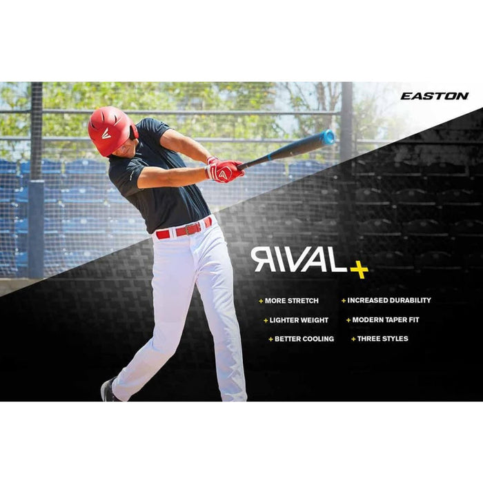 Easton Rival+ Baseball Pant | Full Length/Semi-Relaxed Fit | Youth M 25”-27”