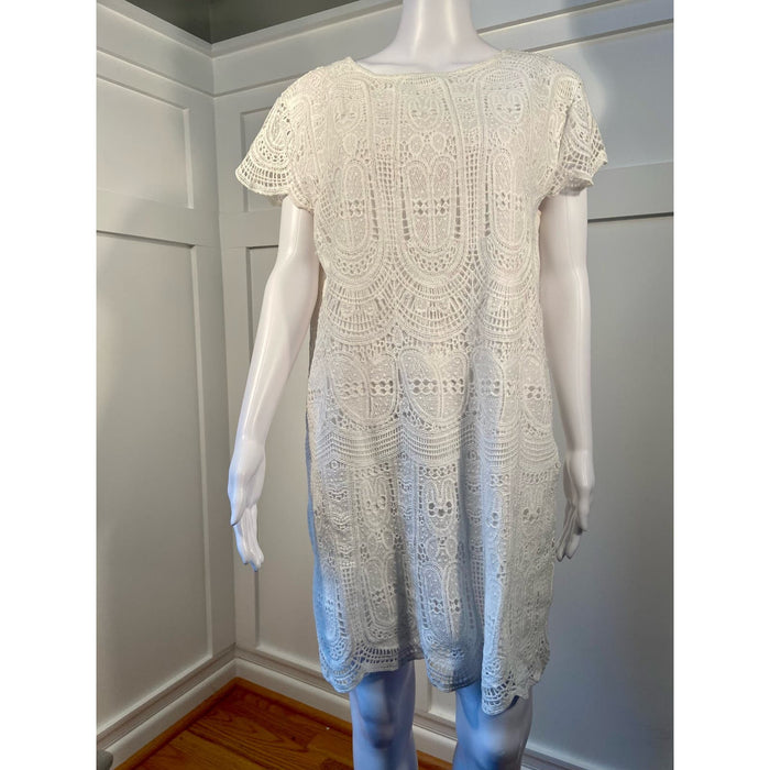 Mango Crochet Knit Dress - Classy White Summer Elegance - Size Small* WD38