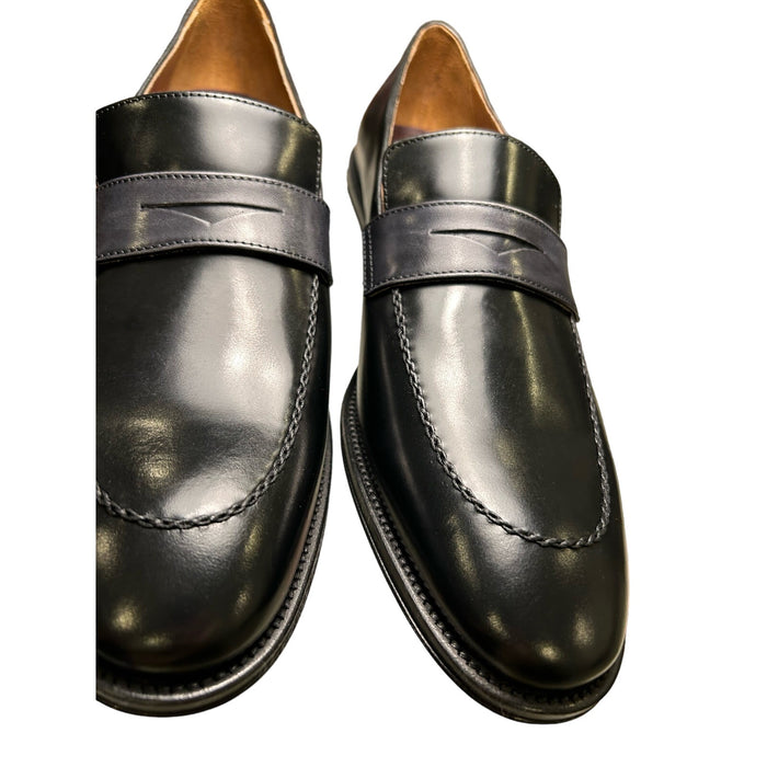 Bruno Magli Arezzo Black Leather Penny Loafer, Size 11.5 – Italian Calf Leather