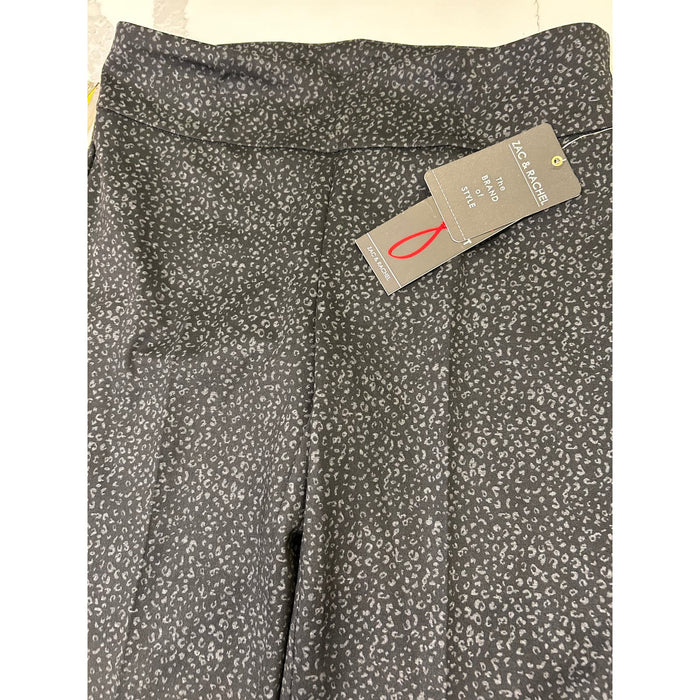 Zac & Rachel Black Leopard Patterned Dress Pants * Size M,Tummy-Controlled w3014