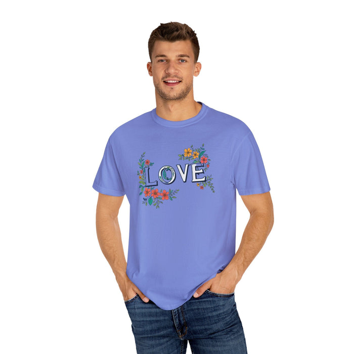 Floral Love in Vibrant Blooms Unisex Garment-Dyed T-shirt