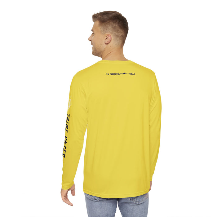 Yellowfin Tuna Fishing Long Sleeve Shirt, Unisex 100% Polyester Performance Gear (YELLOW)