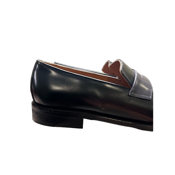 Bruno Magli Arezzo Black Leather Penny Loafer, Size 12 – Italian Calf Leather