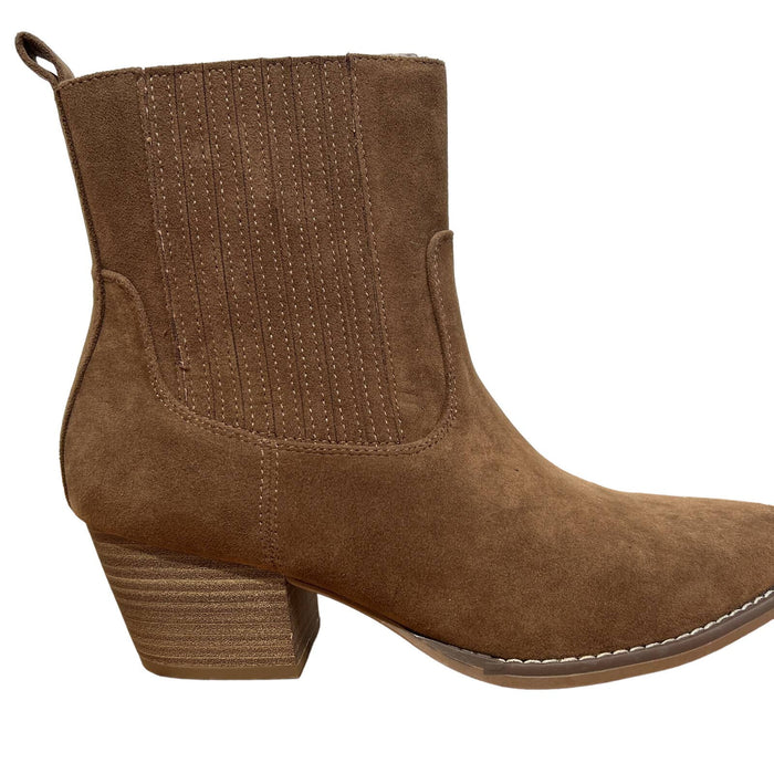 "Universal Thread Women's Heeled Ankle Boots - Brown Suede, Size 11"