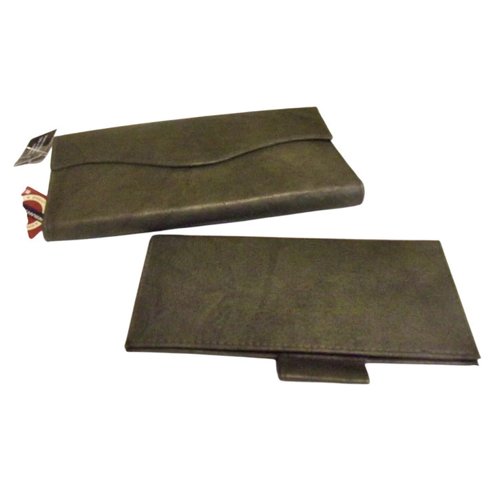 Great American Leather Works Women's Gray RFID Clutch Wallet Checkbook