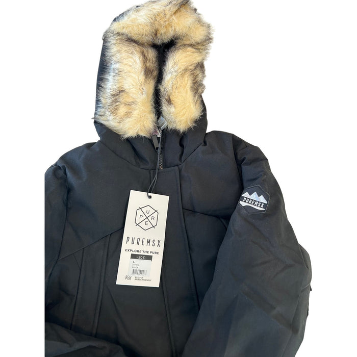 PUREMSX Hooded Winter Coat for Women, Water-resistant SZ L