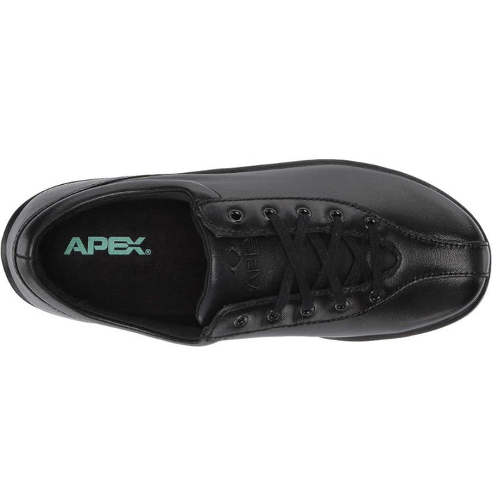 Apex Women's Liv Leather Lace-Up Black Sneaker - Size 7