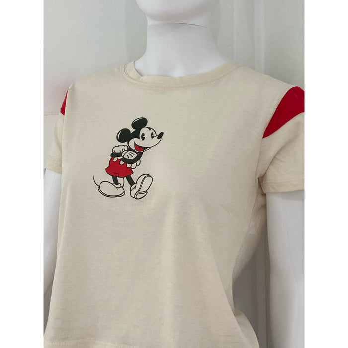 Disney Vintage Inspired Mickey Mouse Women's T-Shirt -Size Small - White* wom219