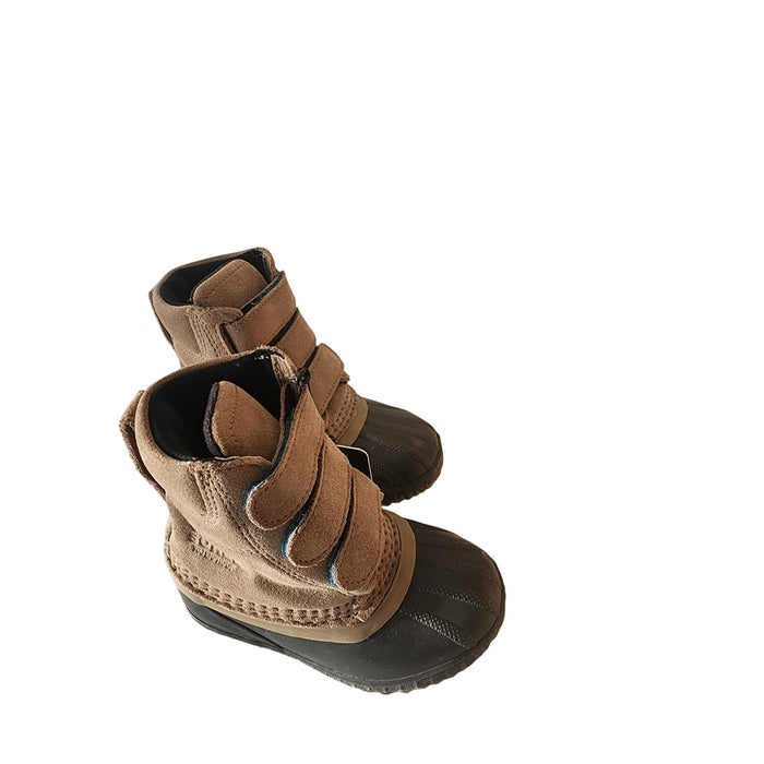 Sorel Children's Cheyanne II Strap Khaki Waterproof Boots SZ 8 Weather-Resistant