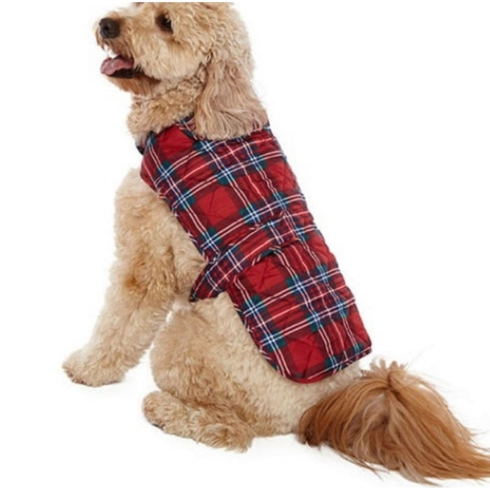 St. Johns Bark Red Plaid Dog Vest * Stylish Cold Weather Attire Pet Clothes SZ L
