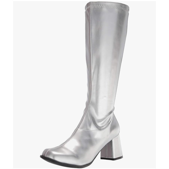 "Elle GOGO Knee High Boots, Silver, Size 7"