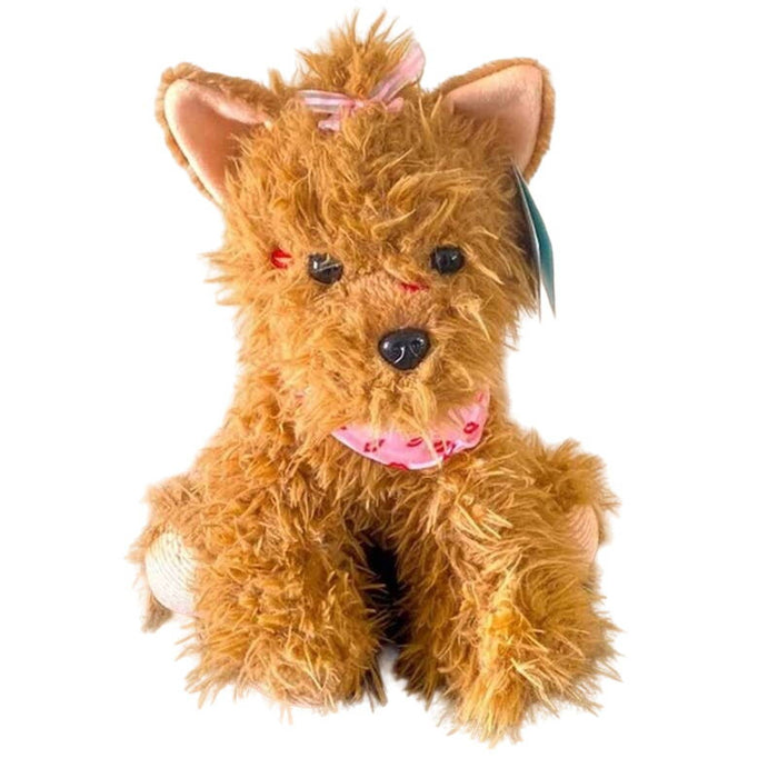 Hugme Adorable Yorki Dog with kisses and bow stuffed animal toy