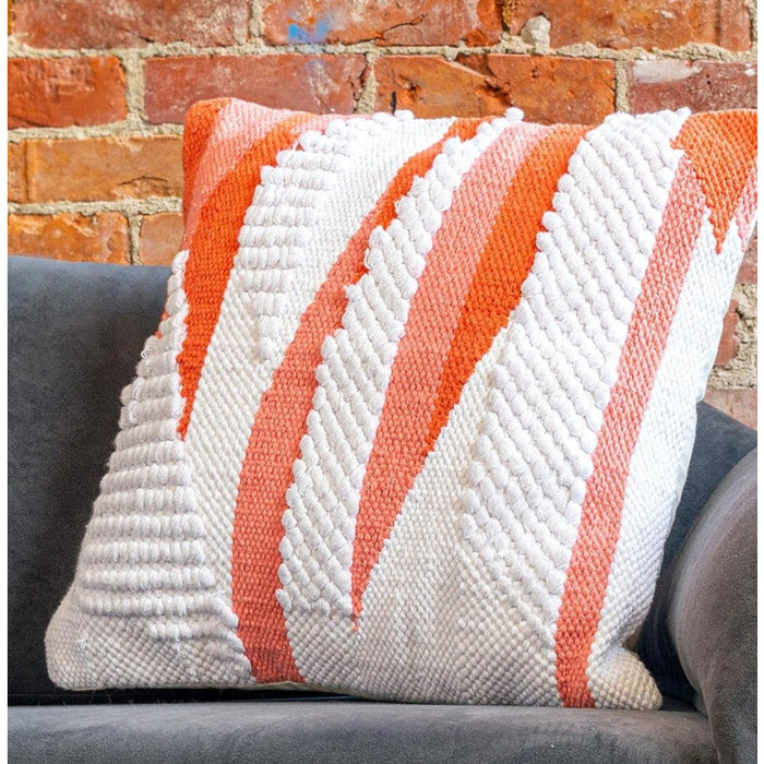 Refinery29 Stevie Collection Cotton Throw Pillow: Luxury Tufted Design, Coral