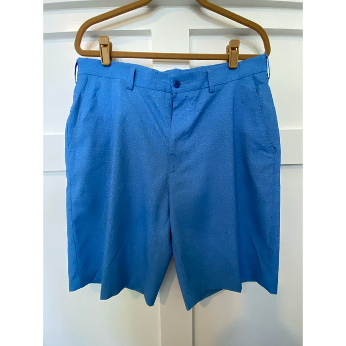 PGA Tour Men's Blue Golf Shorts - Size 34, Flat Front Chino Style MS15