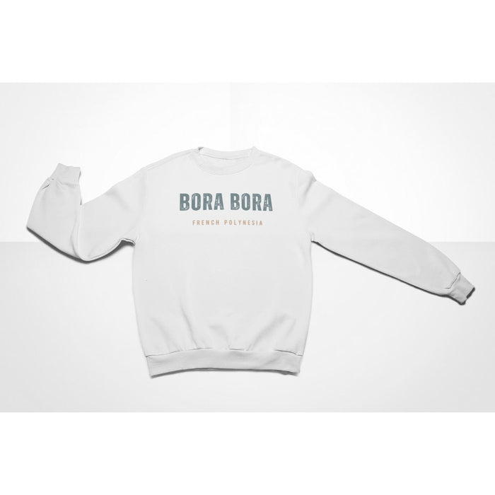 Cozy Chic. Soft Sweater. Stylish Cozy. Bora Bora Magic Graphic Long Sleeve Pullover Crewneck Sweatshirt