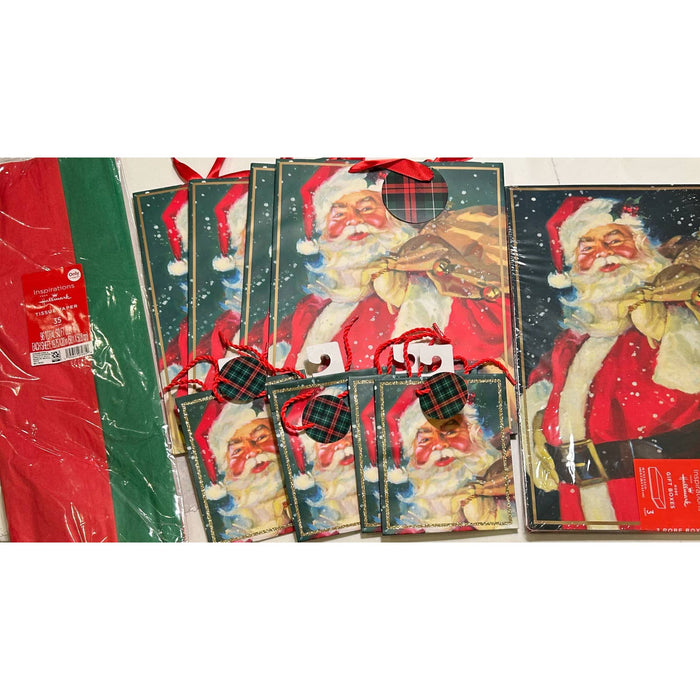 Bundle Christmas wrapping 8 bags 3 boxes 1 pack tissue paper