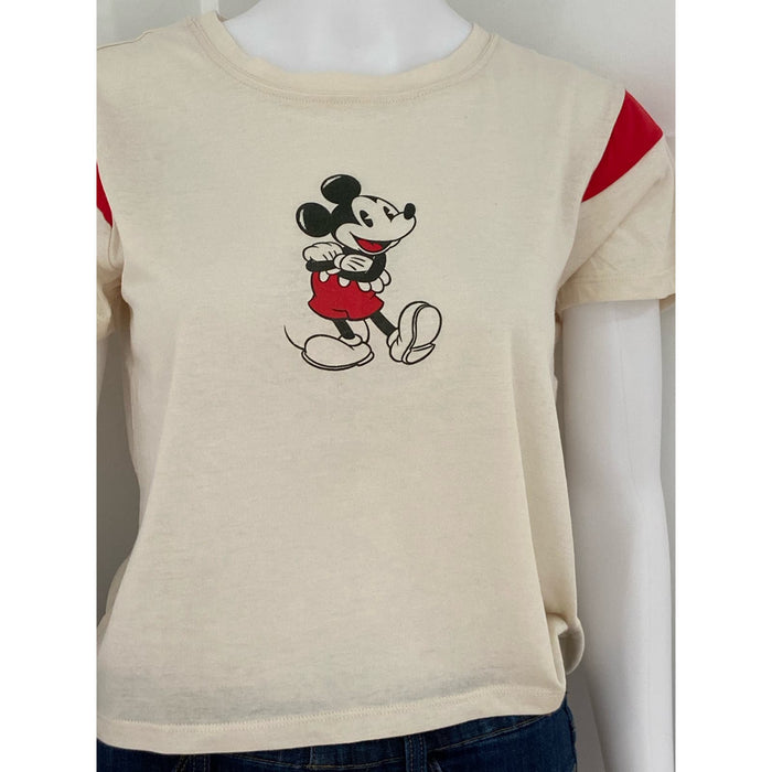 Disney Vintage Inspired Mickey Mouse Women's T-Shirt -Size Small - White* wom219