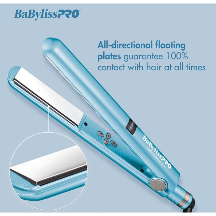 BaBylissPRO 1" Nano Titanium Digital Flat Iron - Professional Hair Straightener