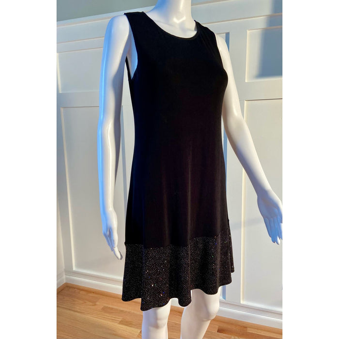 Tiana B Sleeveless Black Embellished Dress Size 8 *Chic Knee Length EleganceWD06