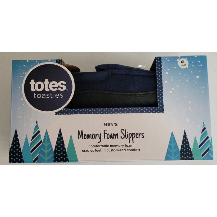 Totes Toasties Memory Foam Slippers - Navy - Men's Size 11-12